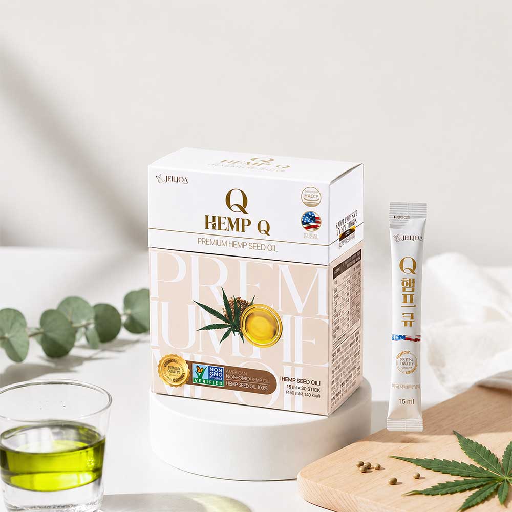 프리미엄 미국산 대마종자유 햄프씨드오일 15ml x 30스틱/중성지방,콜레스테롤감소,혈액해독,혈관,뇌,중성지방관리